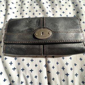 FOSSIL Black Leather Key Wallet
